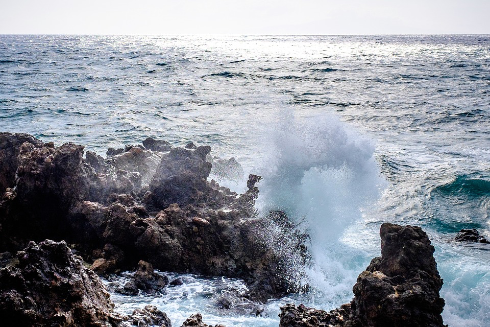 Figure 3. Waves Crashing on Rocks”