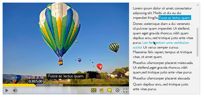 Screenshot of Video player with transcript on